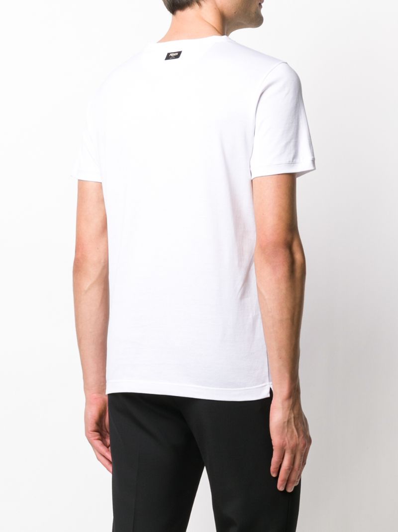 Shop Fendi Round Neck T-shirt In White