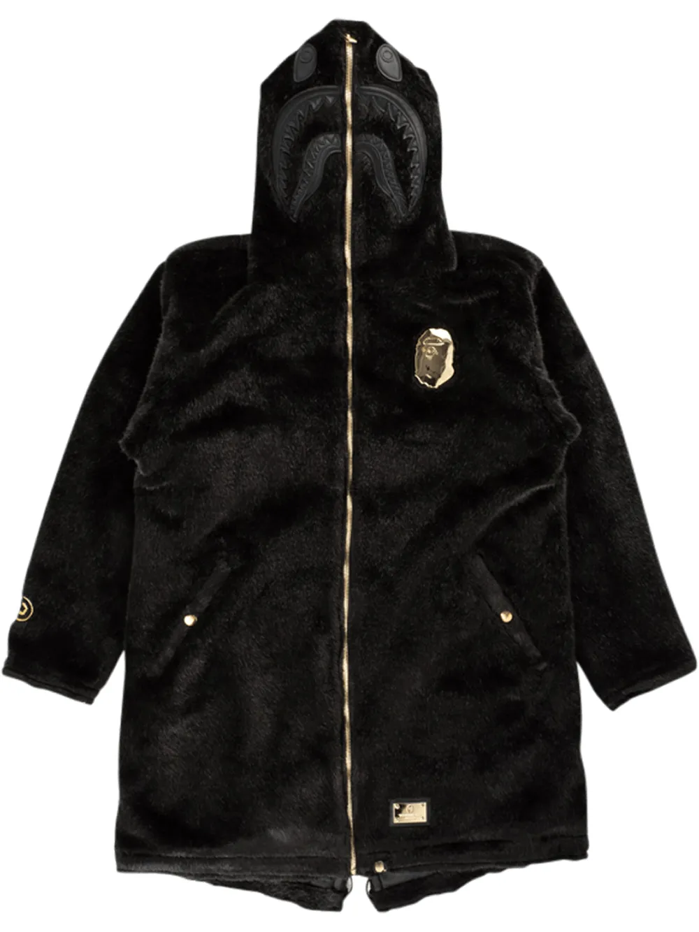 A Bathing Ape Fur Shark Hoodie Jacket M in Black for Men