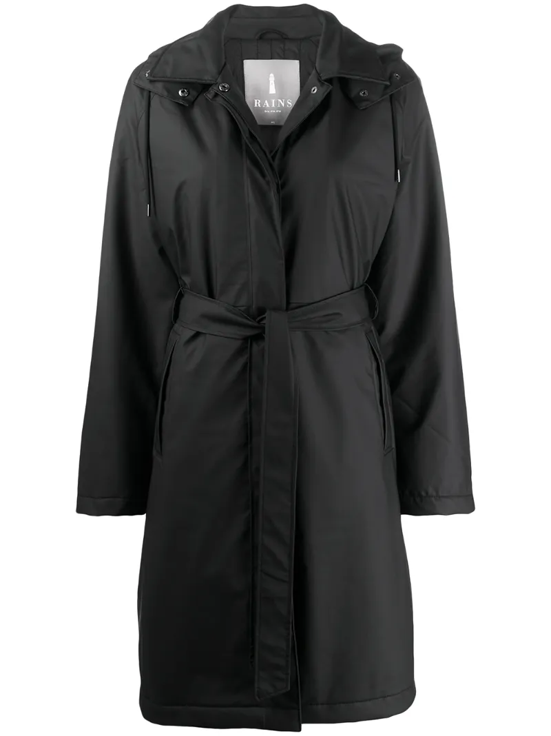 Rains W Trench Coat In Black | ModeSens