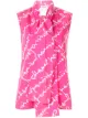 Image 1 of Chanel Pre-Owned cursive logo print pussy bow blouse