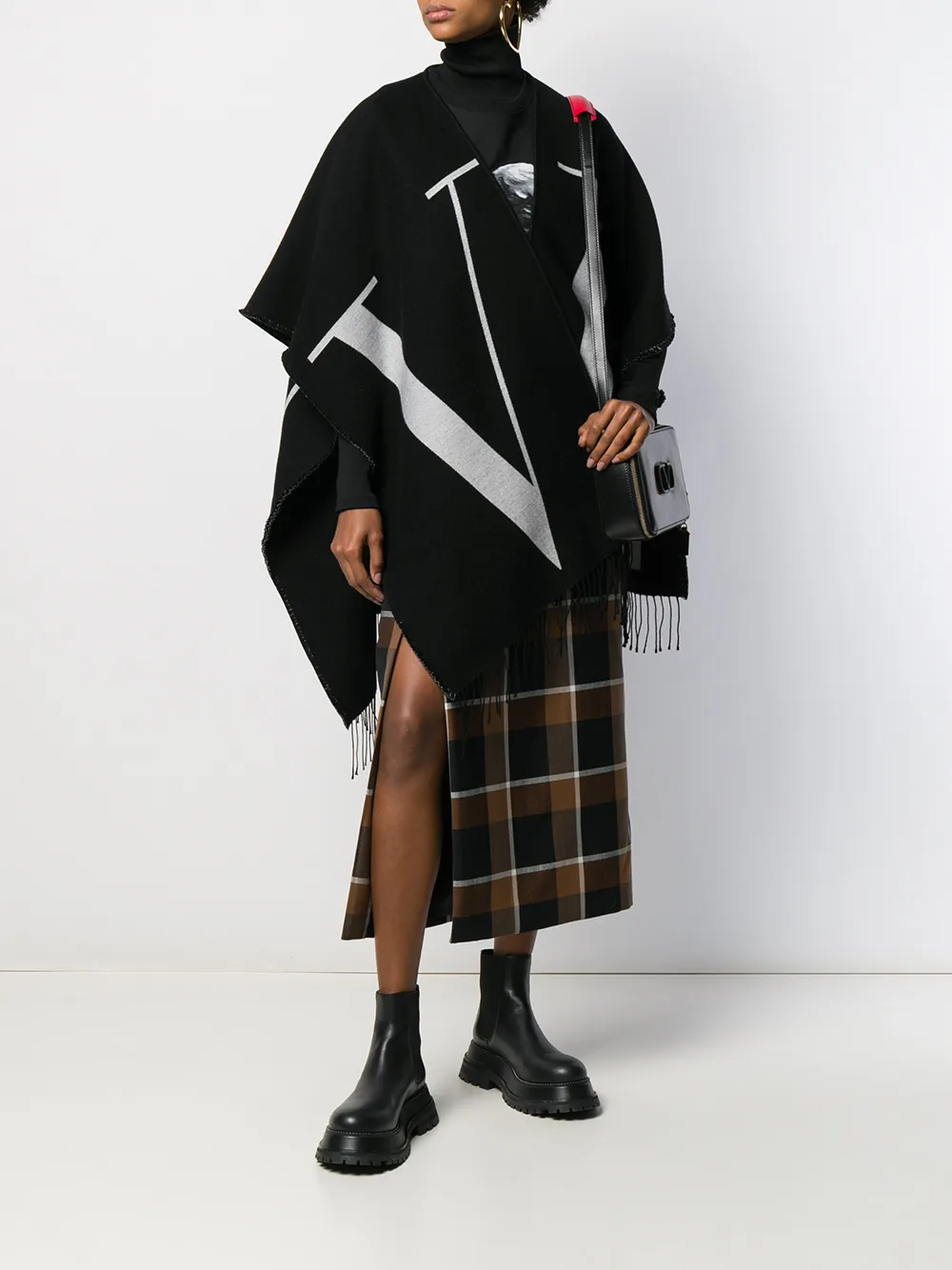Valentino Garavani Cape met logoprint Zwart