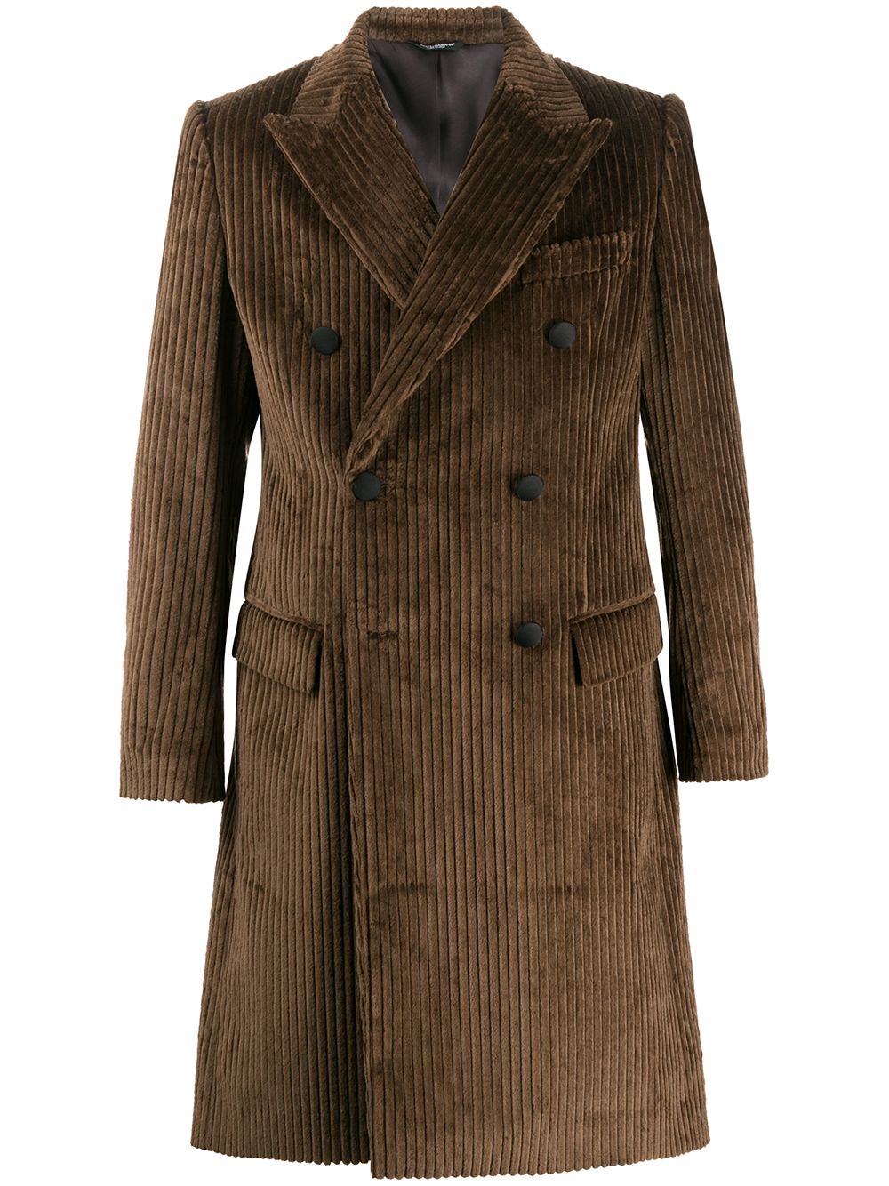 фото Dolce & gabbana двубортное вельветовое пальто
