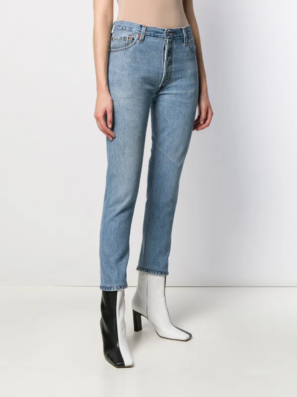 RE/DONE High Rise Ankle Crop Jeans - Farfetch