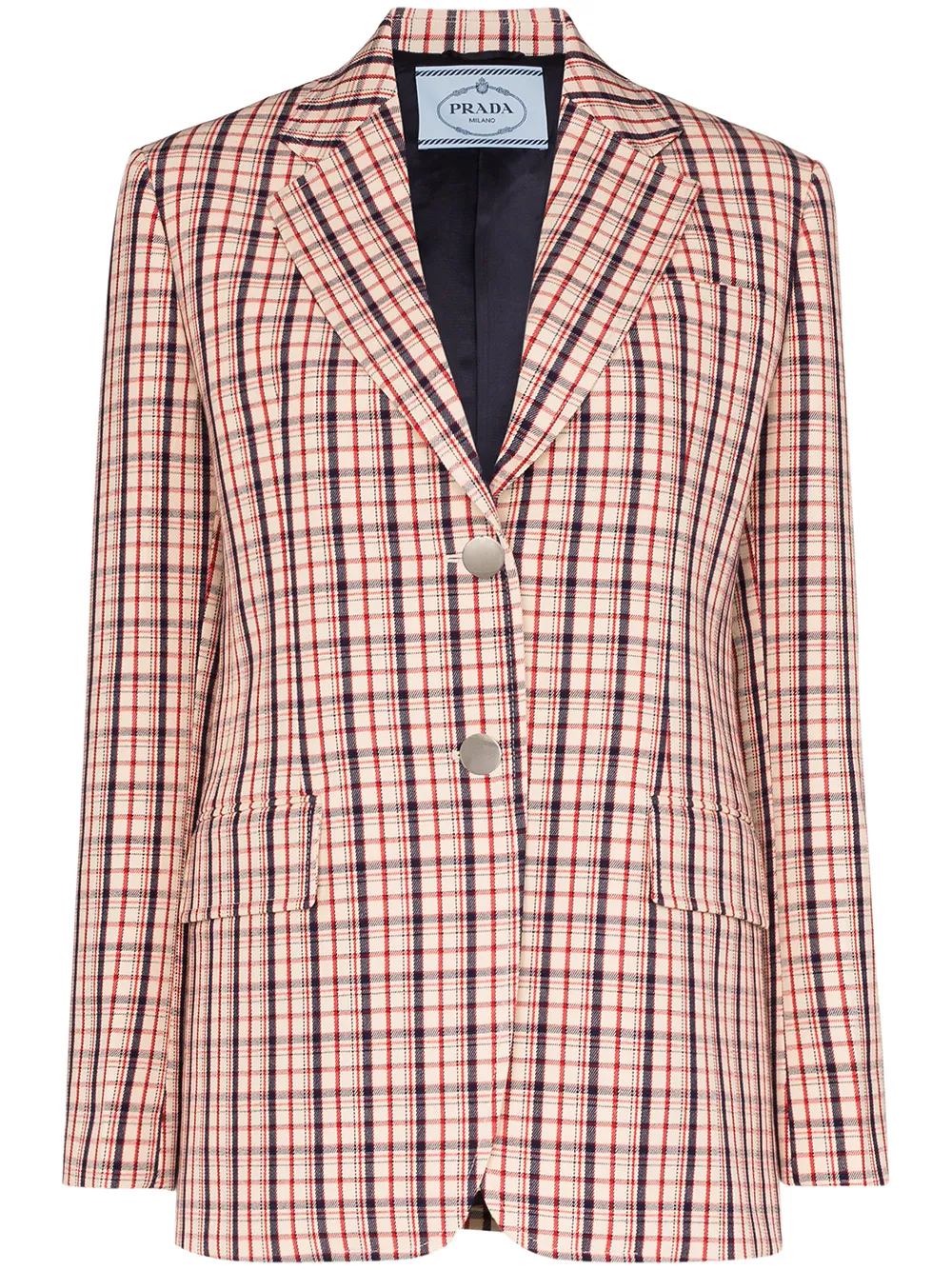 Prada Micro Check Blazer In 红色