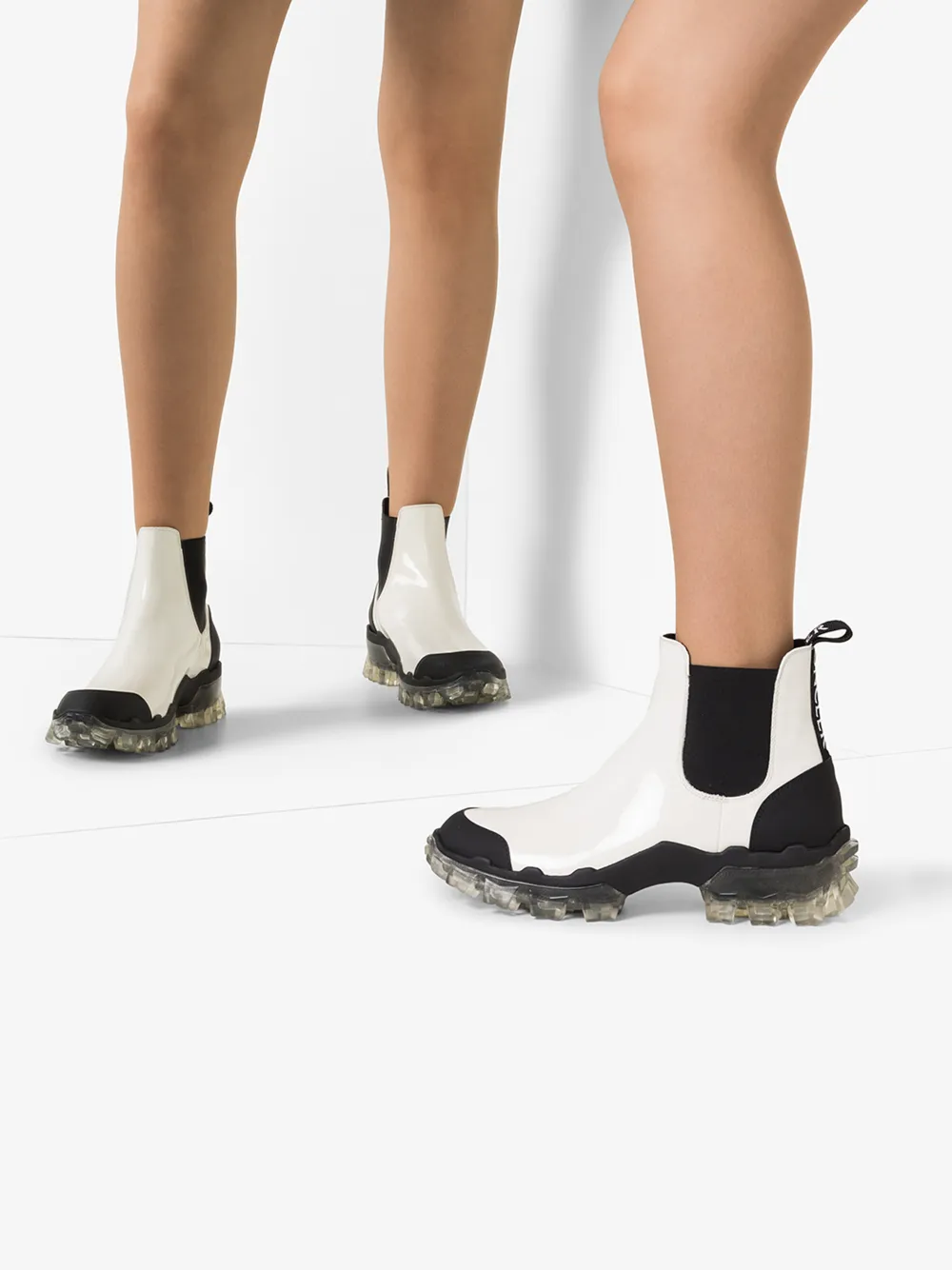 platform chelsea boot white