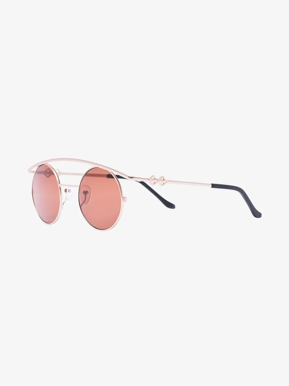 KAREN WAZEN GOLD TONE RETRO XL ROUND SUNGLASSES,RETROXL14599246
