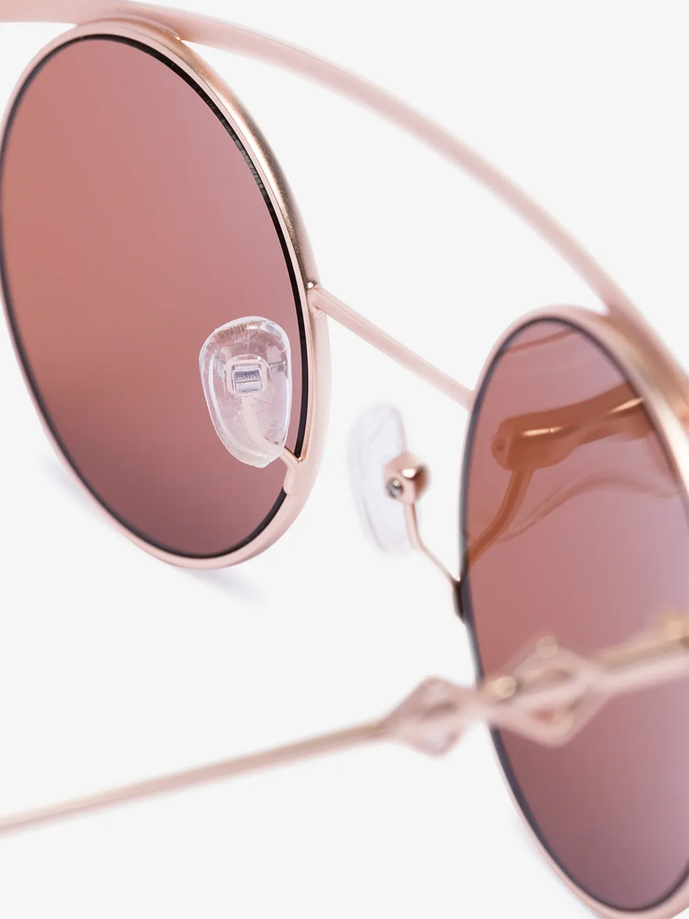 KAREN WAZEN GOLD TONE RETRO XL ROUND SUNGLASSES,RETROXL14599246
