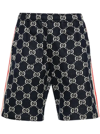 Gucci GG jacquard Cotton Shorts Blue FARFETCH