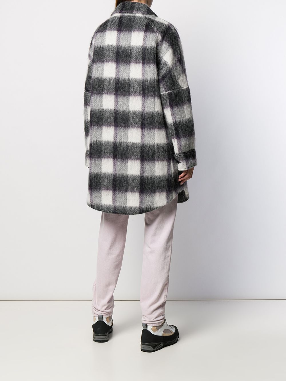 фото Woolrich check print shirt coat