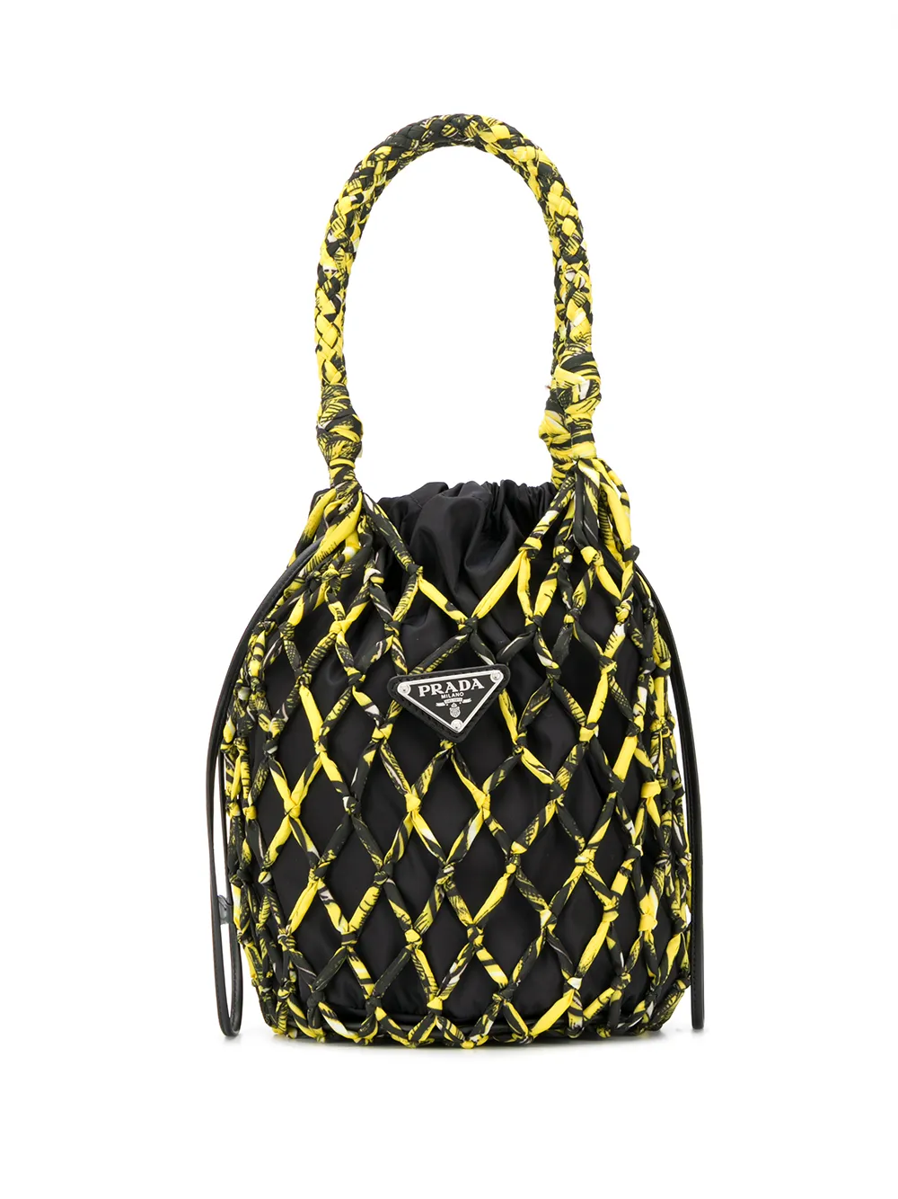 Prada Bags contrasting net bucket bag
