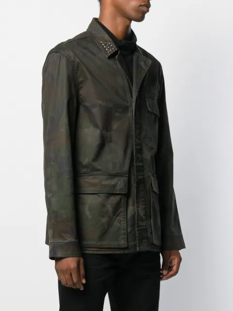 JOHN VARVATOS EMBROIDERED SNAKE MILITARY JACKET