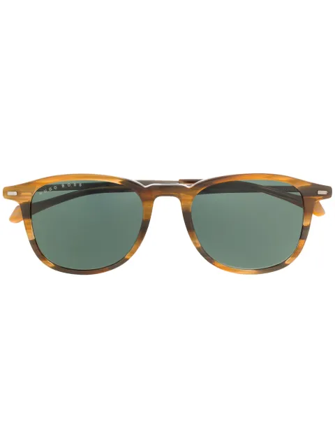 BOSS tortoiseshell round-frame sunglasses