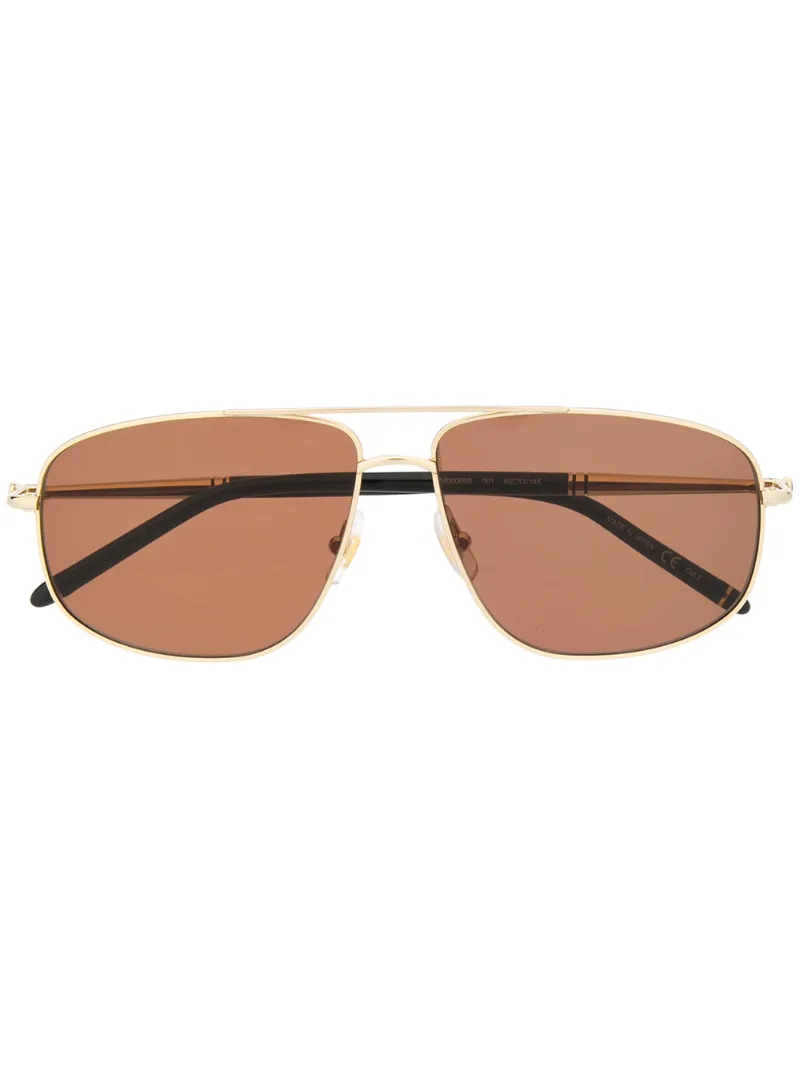 Montblanc Square-frame Sunglasses In Gold