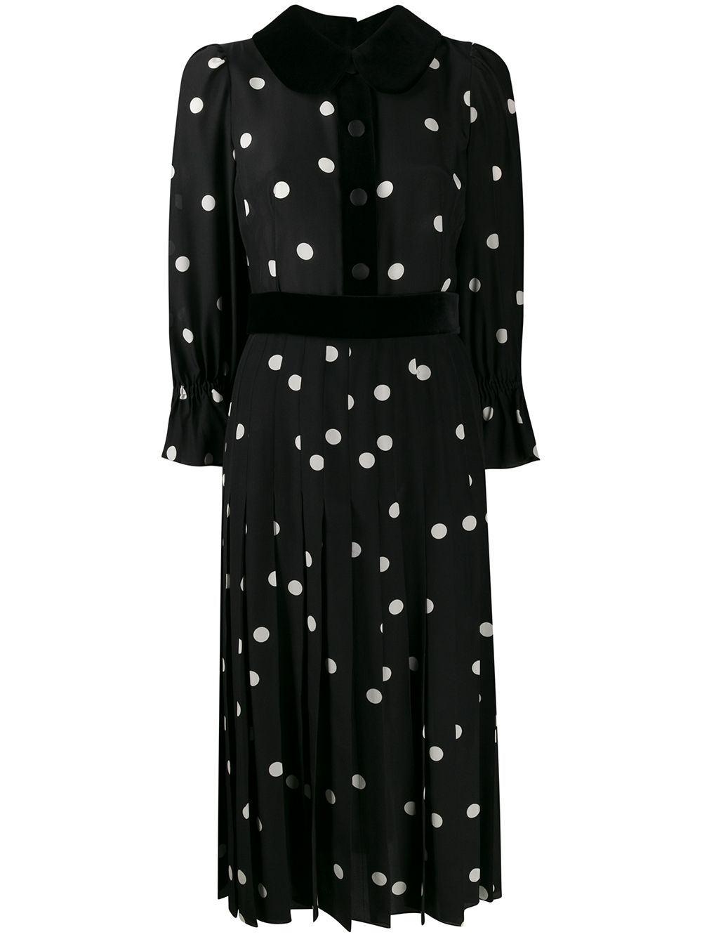 DOLCE & GABBANA POLKA-DOT PRINT PLEATED DRESS