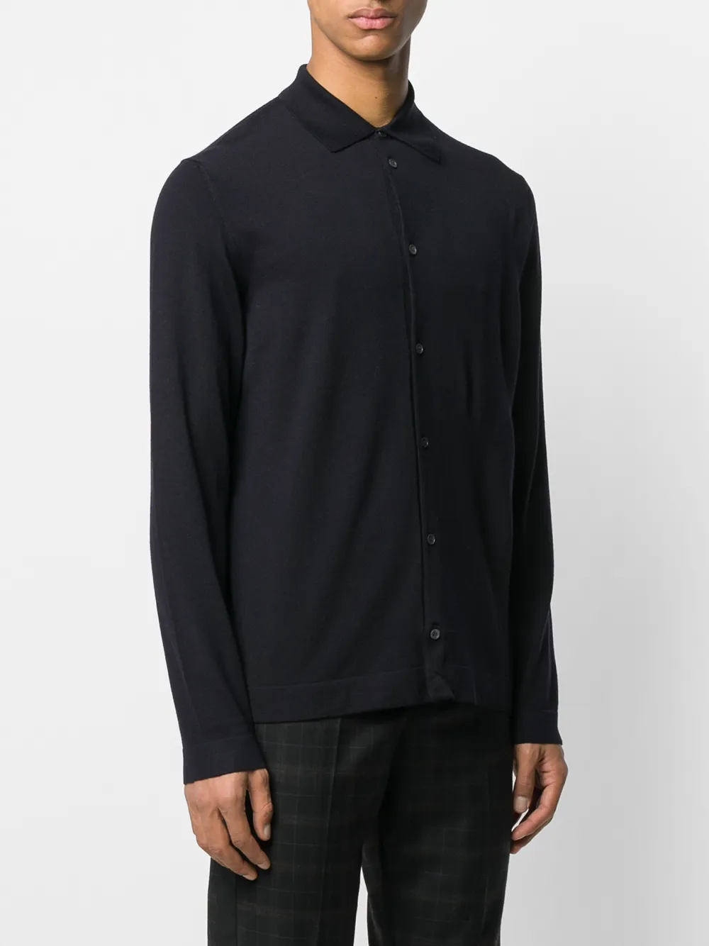 Shop Zanone Flexwool Knitted Shirt In Blue