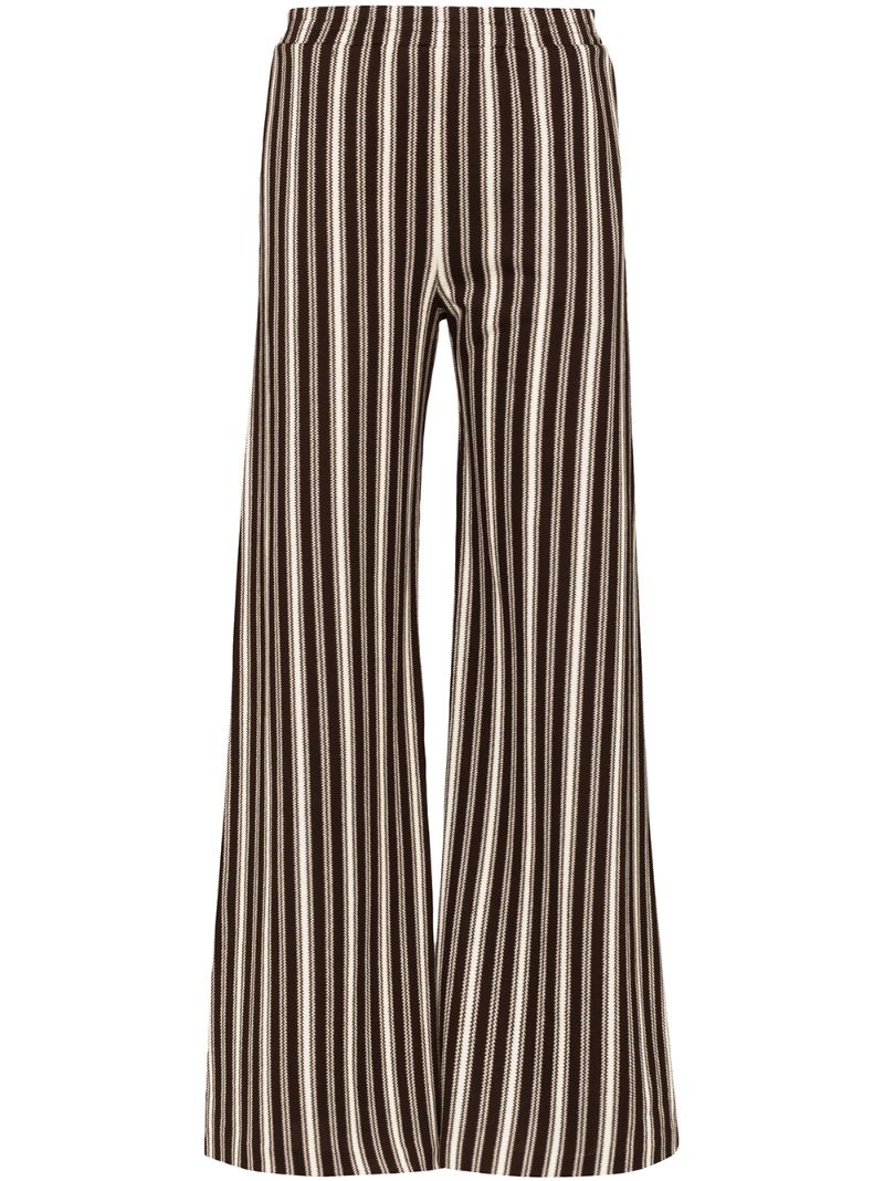 Shop Jil Sander Wide-leg Striped Trousers In Brown