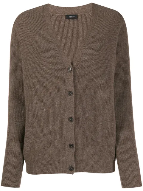 JOSEPH CASHMERE RIBBED KNIT CARDIGAN