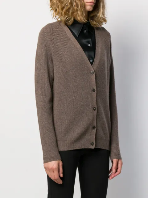 JOSEPH CASHMERE RIBBED KNIT CARDIGAN