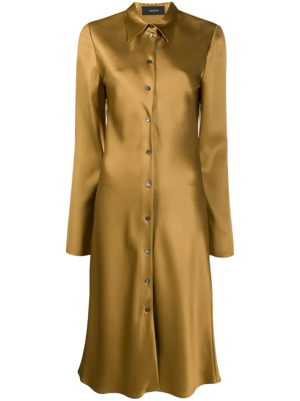silk shirt dress midi