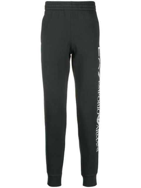 Ea7 Emporio Armani cuffed logo track pants