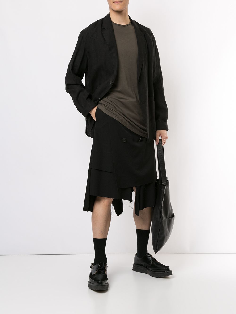 фото Yohji Yamamoto tailored asymmetric shorts