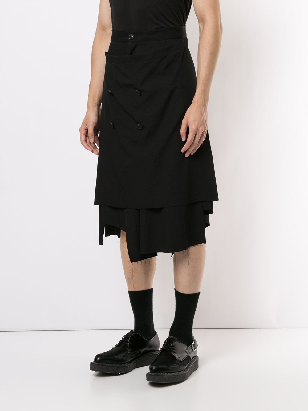 фото Yohji Yamamoto tailored asymmetric shorts