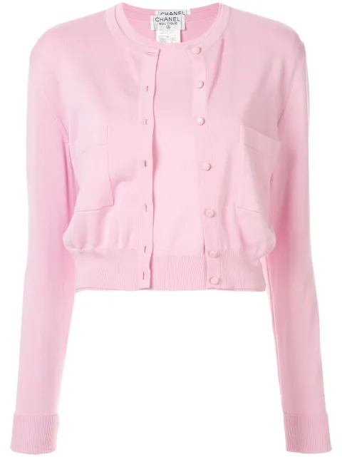 chanel pink cardigan