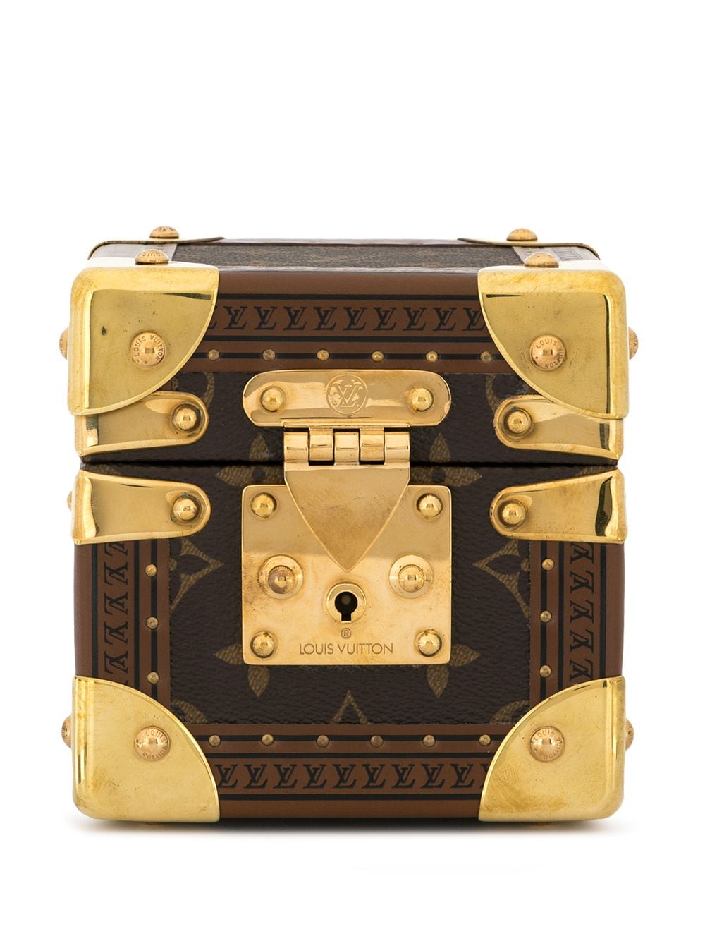 LOUIS VUITTON Mini Malle Zinc Trunk Paperweight Jewelry Box 281996