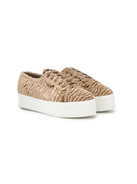 SUPERGA TEXTURED CHUNKY HEEL SNEAKERS