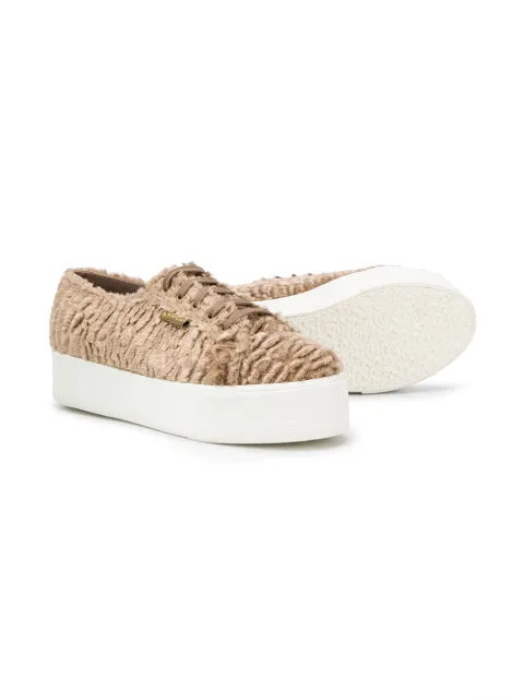 SUPERGA TEXTURED CHUNKY HEEL SNEAKERS