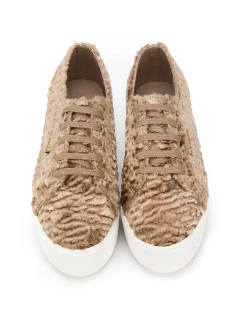 SUPERGA TEXTURED CHUNKY HEEL SNEAKERS