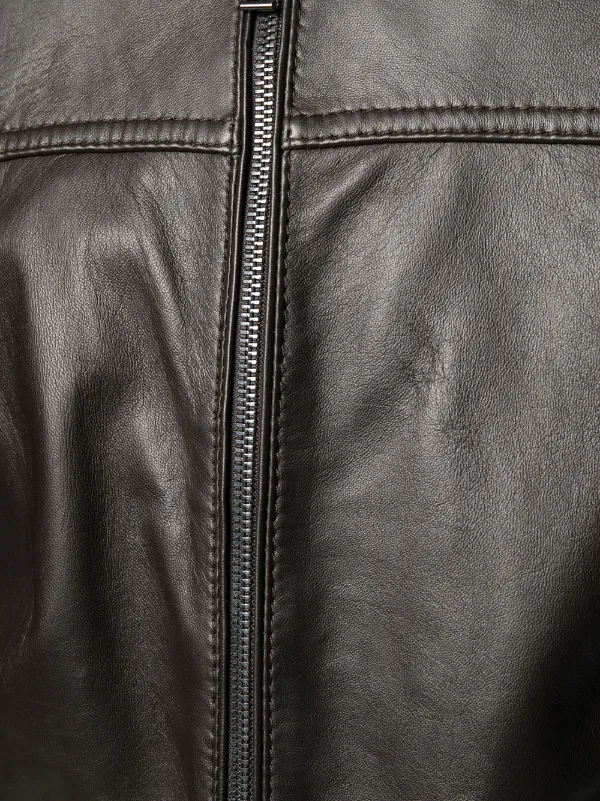 michael kors zip front leather jacket