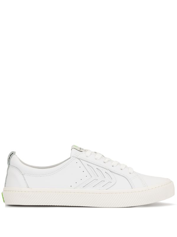 white leather sports shoes