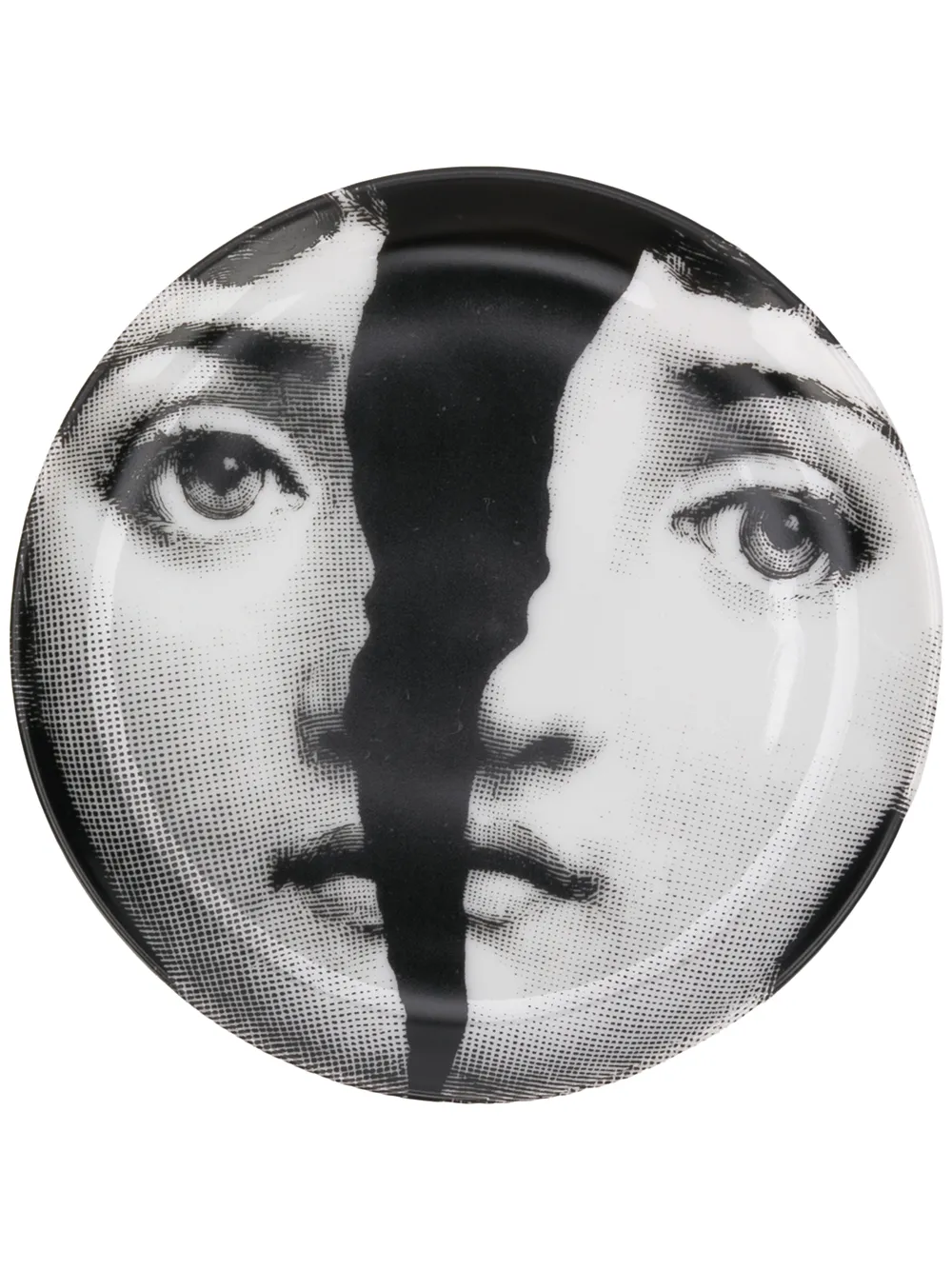 fornasetti assiette décorative à imprimé graphique - noir