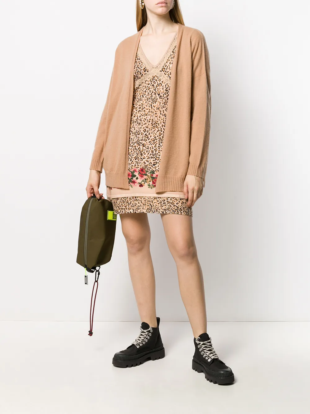 TWINSET Jurk met luipaardprint - Bruin