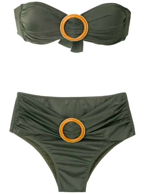 Brigitte buckled bandeau bikini set