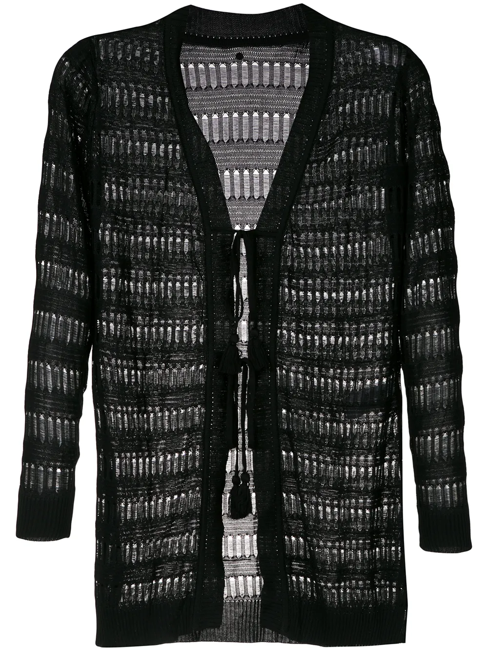 cardigan mi-long texturé