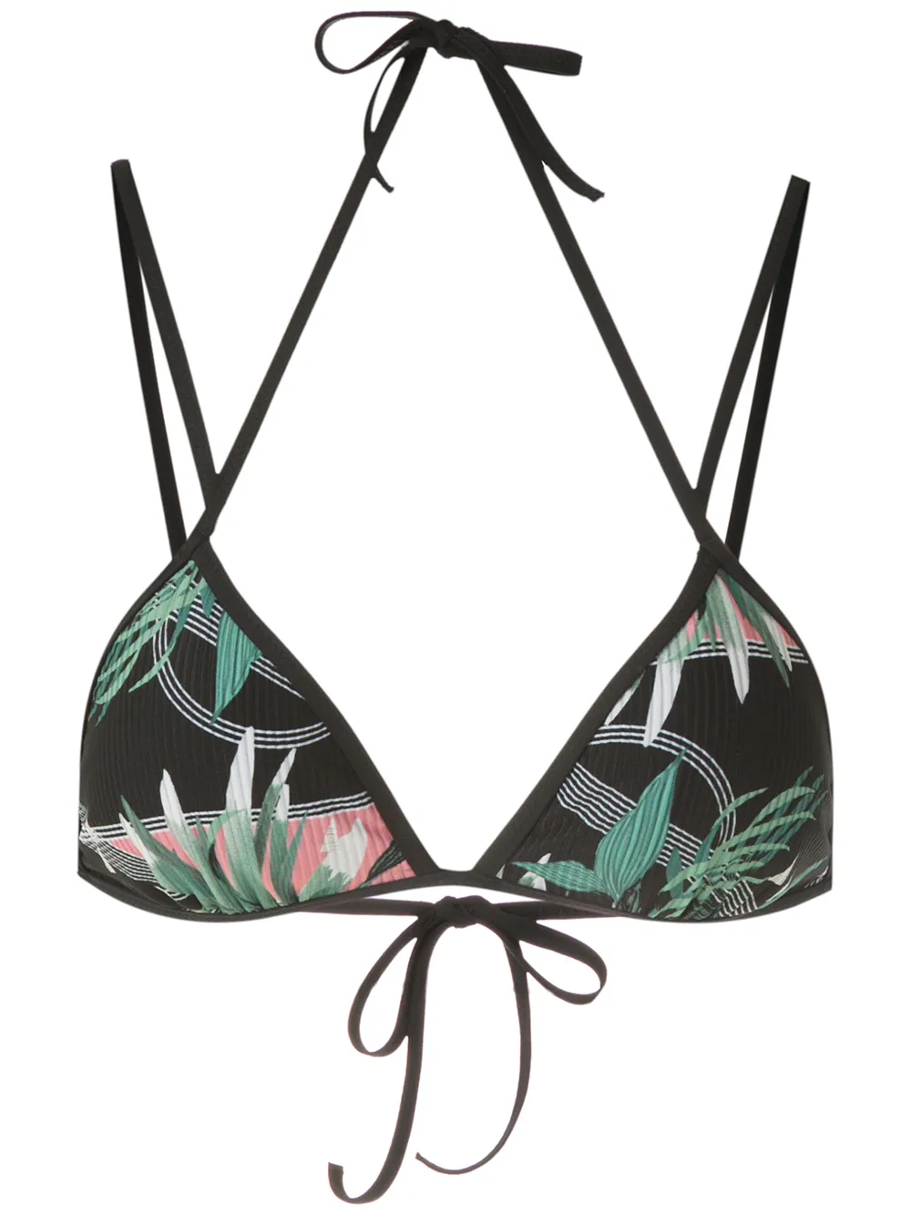 haut de bikini à feuilles imprimées