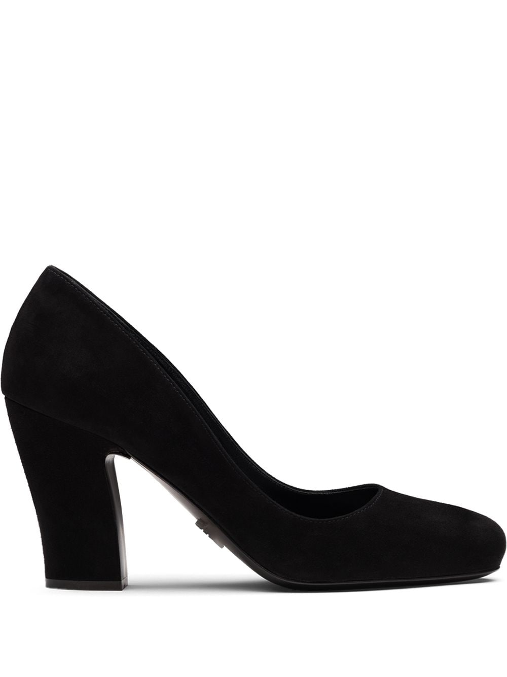 Prada 85mm Round Toe Pumps In Schwarz