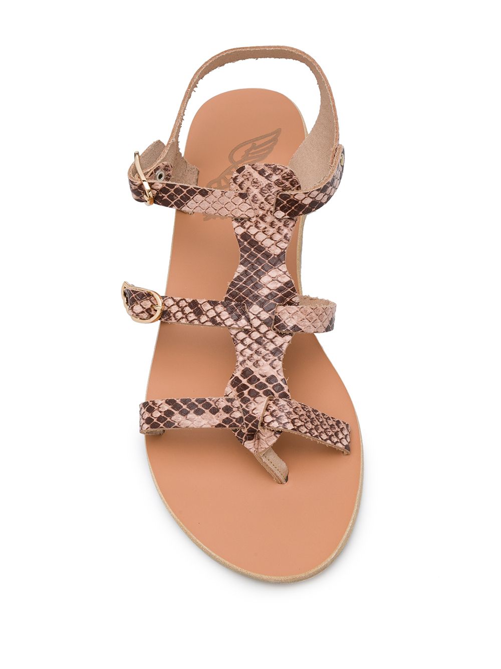 фото Ancient greek sandals сандалии grace kelly с тиснением под змеиную кожу