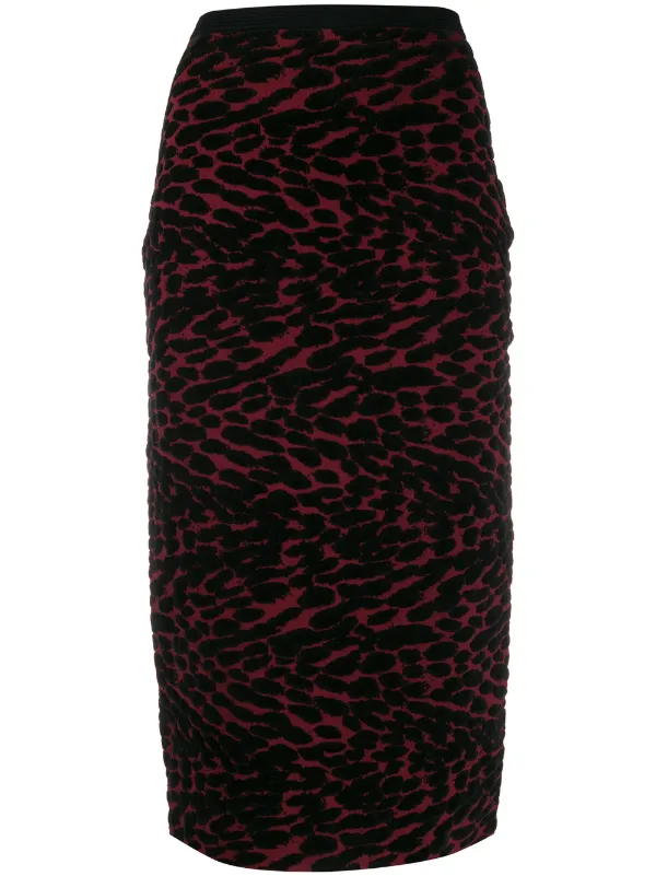 red leopard pencil skirt