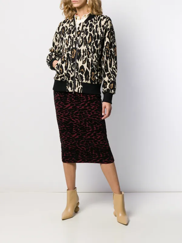 leopard sweater knit pencil skirt