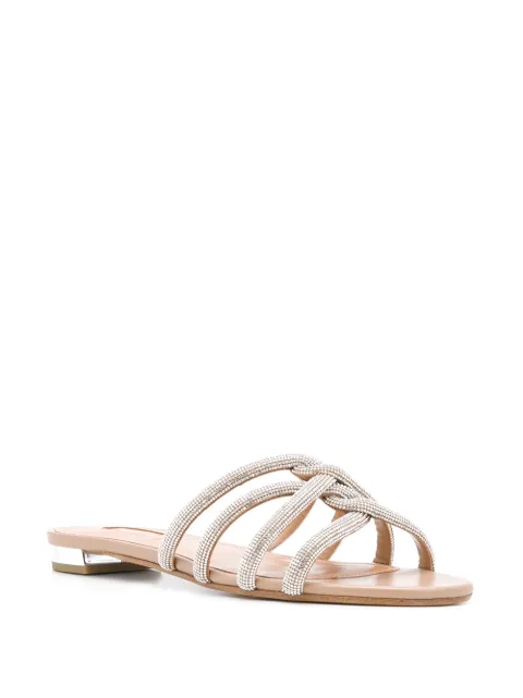 Shop Aquazzura Moondust flat sandals with Express Delivery - FARFETCH