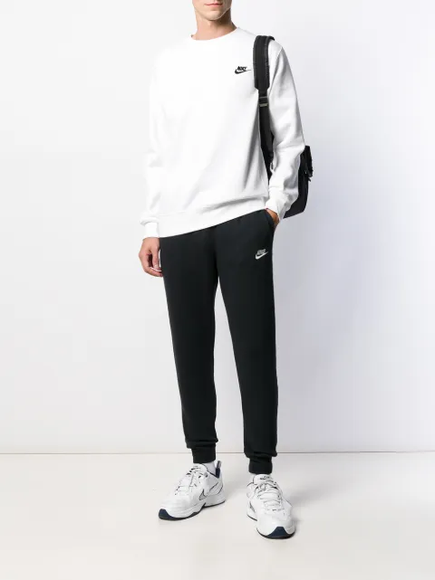 NIKE SPORTSWEAR CLUB "BLACK/WHITE" FLEECE TRACK PANTS