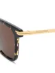 Bottega Veneta Eyewear نظارة شمسية بإطار مربع وتأثير صدف السلحفاة