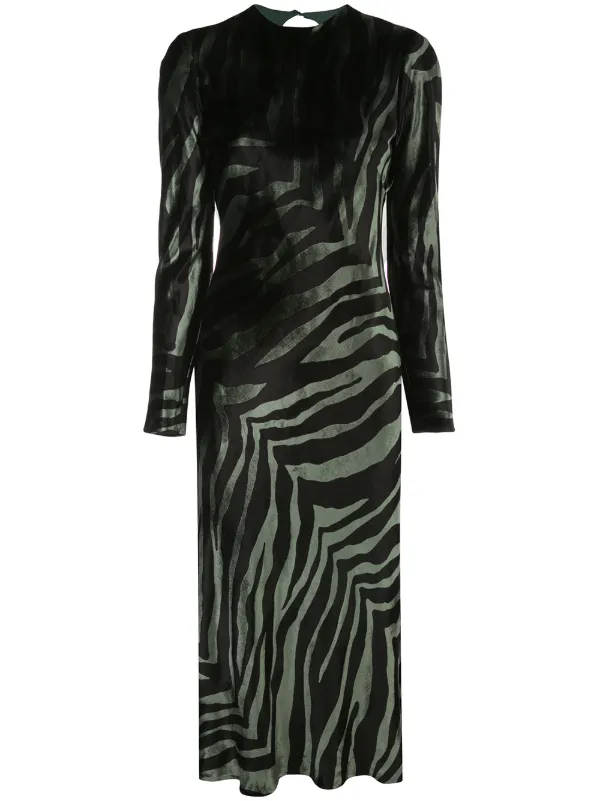 zebra print midi dress