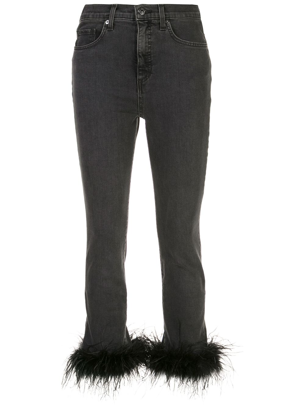 фото Veronica Beard Kareena feather-embellished jeans