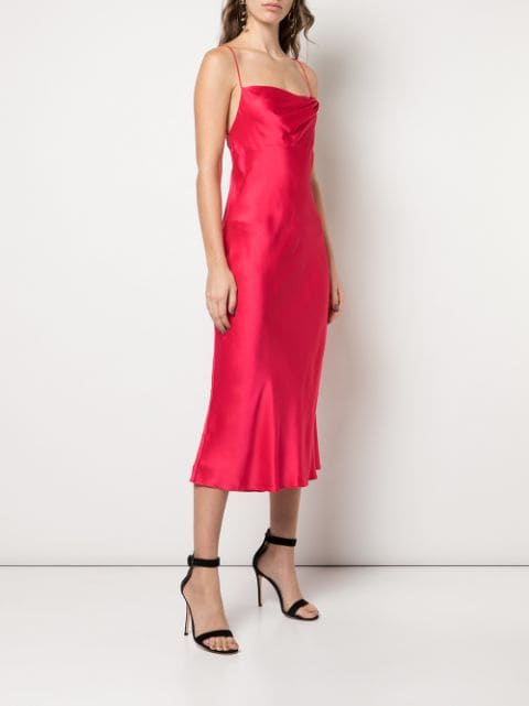 Shop pink Michelle Mason cowl-neck bias midi dress with Express ...