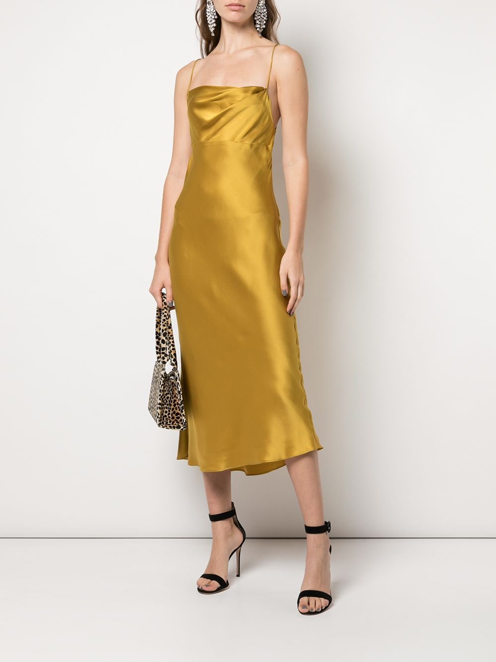 Michelle Mason cowl-neck Bios Midi Dress - Farfetch