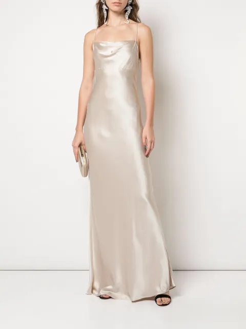 michelle mason bias maxi gown